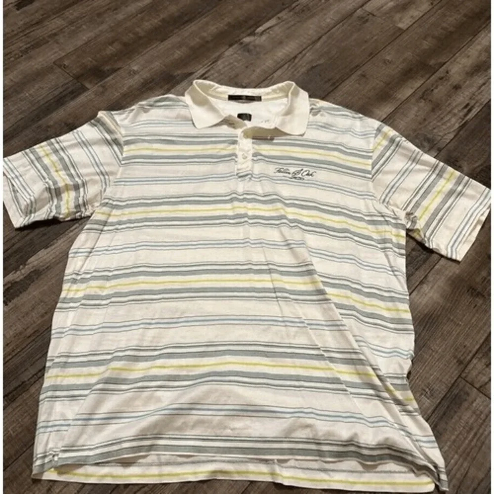 Tiger Woods Collection Golf Polo Shirt‎ Mens White DriFit Performance